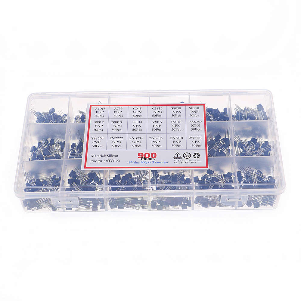 Mosfet Transistor Set - 18 Value 900pcs Bipolar Triode NPN/PNP
