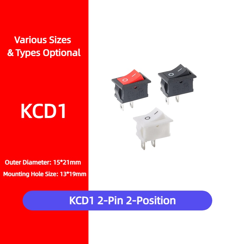 Diy Boat Electronics - 5Pcs KCD1 2Pin 21*15mm Snap-in Boat