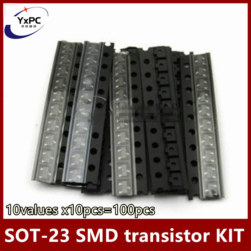 Mosfet Transistor Set - 10values x10pcs=100pcs SOT-23 SMD transistor KIT