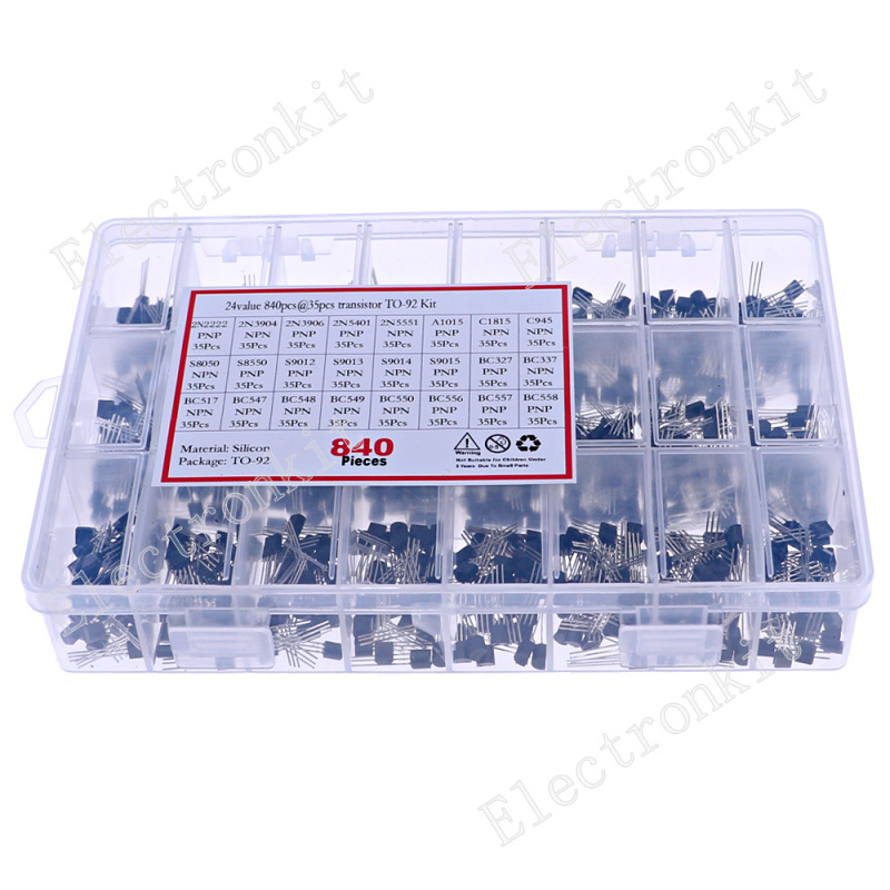 840pcs 24Values TO-92 PNP/NPN  - Mosfet Transistor Set review and price